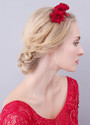 Alluring Wedding Hair Ornaments With Cloth Roses & Rhinestones cheap