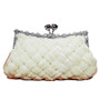 White  Lady's Satin Rhinestones Handbag