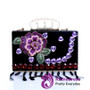 Beautiful Stylish Embroidery Peony Beaded Evening Clutch