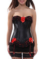 Sexy Ruffle Panel Lace-Up Garter Corset Top
