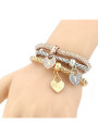 Cheap Rhinestone Embellished Heart Shape Design Metal Bracelet