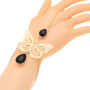 Cheap Black Jewels Butterfly Pattern Double Layered Bracelet