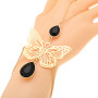 Cheap Black Jewels Butterfly Pattern Double Layered Bracelet