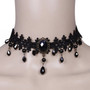 Cheap Water Drop Oval Fake Crystal Lace Choker