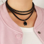 Cheap Black Three Layered Chokers Chain For Women