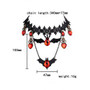Fashion Faux Crystal Heart Bat Halloween Necklace