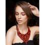 Cheap Layered Faux Ruby Necklace