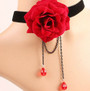Cheap Flower Velvet Layered Choker Necklace