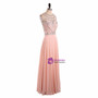 Sparkling Ombre Chiffon Beaded Baby Pink Long Cheap Prom Dresses 2017 A Line Zipper-Up