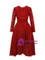 Attractive Jewel Neckline Long Sleeve Lace Hi-Lo Mother of the Bride Dress