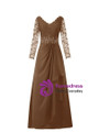 Dreamy  V-Neck Long Sleeve Lace Chiffon Mother of the Bride Dress
