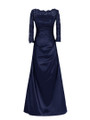 Delicate Bateau Neckline Floor-Length A-Line Lace Mother of the Bride Dress with Long Sleeve