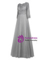 Casual Scoop Neck Half Sleeve Lace Tulle A-Line Mother of the Groom Dress