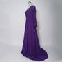 Purple Chiffon Long Sleeves Appliques Mother of the Bride Dresses