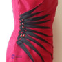 Stunning Red Black Knee Length Mother of the Bride Dresses With Jacket