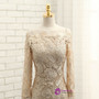 Advanced Champagne Sheath Long Sleeve Knee Length Mother Of The Bride Dresses