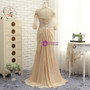 Romance Champagne 2017 Mother Of The Bride Dresses A-line Half Sleeves Chiffon