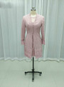 Romance Pink Lace Knee Length Two Pieces Mother Of The Bride Dresses With Jacket