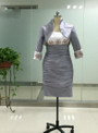 Cheap Plus size Mother Of The Bride Dresses with jacket Silver Bride Mother Dresses