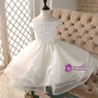Popular Ball Gown Lace Applique Beading Cap Sleeves Flower Girl Dresses For Wedding Party