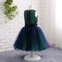 Cheap Navy Blue Tulle Red Floral Sleeveless Flower Girls Dresses
