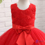 Sweet 2017 Red Flower Girl Dress with Bow Sequin Bling