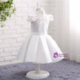 Latest 2017 Ball Gown Satin Lace High Neck Cap Sleeves Party Dresses Flower Girl Dress