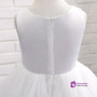 Romance White Wedding Party Formal Flower Girls Dress Sleeveless Children