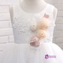 Romance White Wedding Party Formal Flower Girls Dress Sleeveless Children