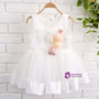 Romance White Wedding Party Formal Flower Girls Dress Sleeveless Children