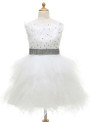Casual Feathers Beaded Flower Girl Dresses For Weddings