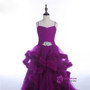 Brilliant Purple Diamond Tulle Flower Girl Dresses Sleeveless Pageant Dresses For Girls