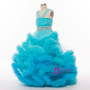 Fashion Blue Pageant Dresses For Girls Glitz Ball Gown Cloud Flower Girl Dresses