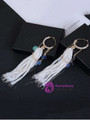 Cheap Round Piece Link Chain Fringed Drop Earrings