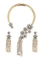 Fashion Diamond Tassel Pendant Necklace & Earrings