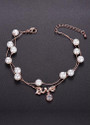 Love with Zircon and Faux Pearls Rose Gold 18K Gold Plated Layered Bracelet