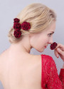 Red Gorgeous Wedding Hair Ornaments With Roses