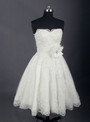 Fashion Short Wedding Dress Knee Length Lace Ivory Simple Vintage Wedding Gown