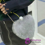 Fashion Heart Shape Metal Faux Fur Evening Bag