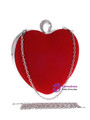 Fashion Red Heart Chain Evening Clutch Bag