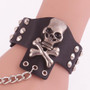 Bracelet with Ring For Women Gorgeous Skull Rivet Decorated