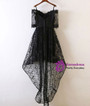 BLACK LACE EVENING DRESS BLACK LACE HIGH LOW PROM DRESS