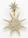 Cheap 1PC Rhinestoned Double Star Earring