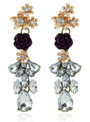 Shape Dangle Earrings Rhinestone Flower