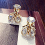 Faux Crystal Firefly Stud Earrings Pair of Double-Headed
