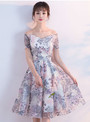 2017 New Arrival Lace Short graduation dresses Off Shoulder Prom Dresses