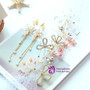 flower Earrings sets party hair Simple hair ribbon gauze veil with crystal