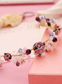 fashion rhinestone bride crown wedding hair pearl ceremic flower tiara headband