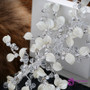 wedding hair jewelry bride white leaves wedding large crown crystal