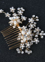 golden bride hair jewelry handmade crystal hair comb wedding hair comb